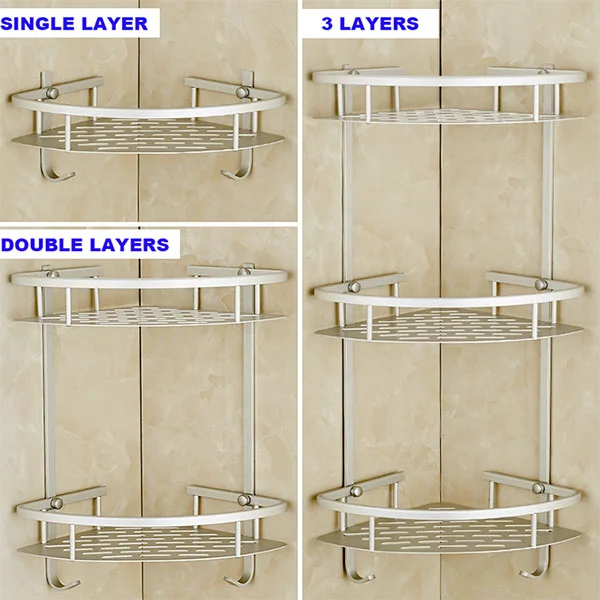 Rustproof Stainless Steel Bathroom Shelf